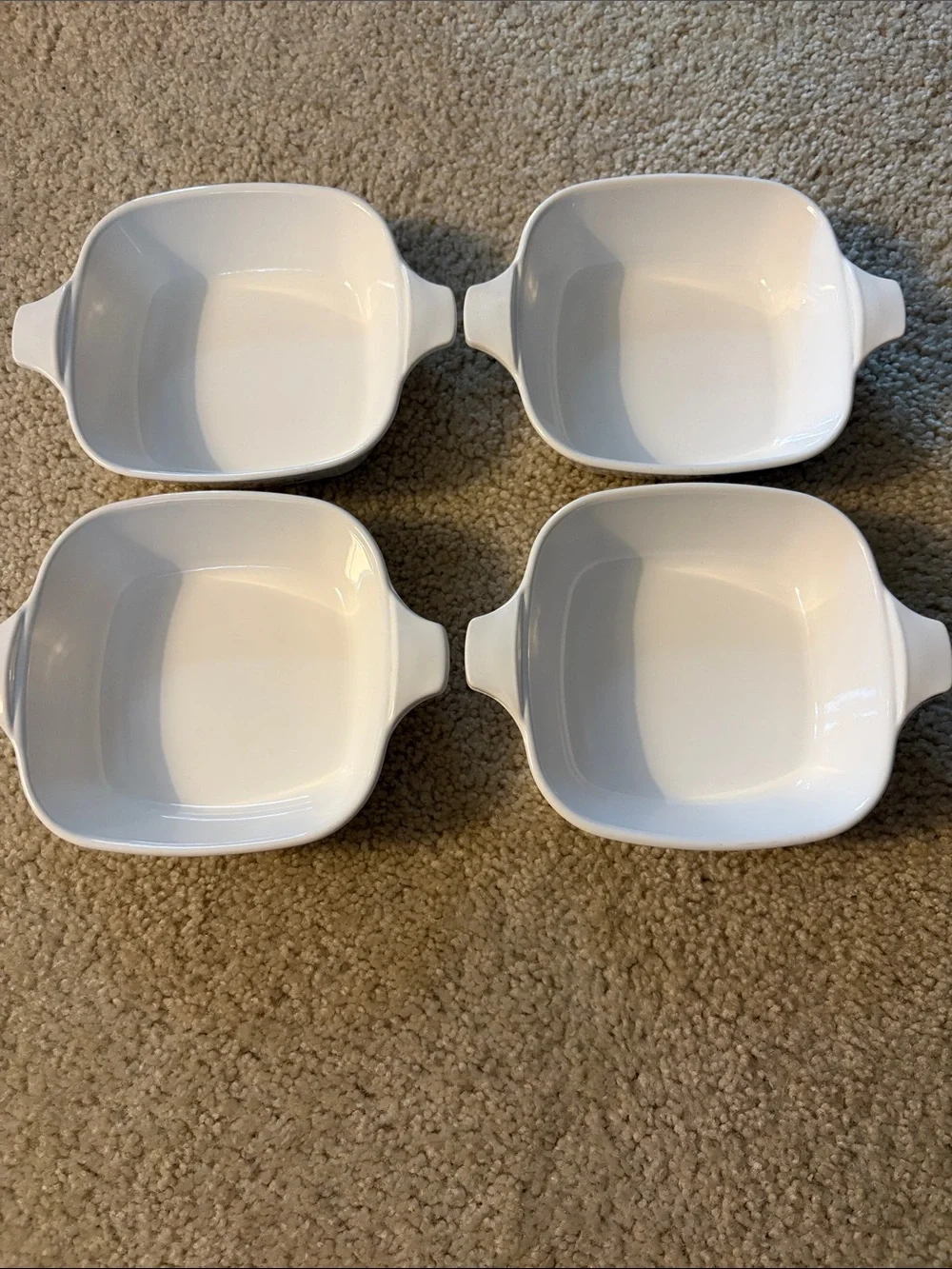 Set of 4 Vintage Corning Ware Cornflower Blue & White Pattern Petite Pan P-41